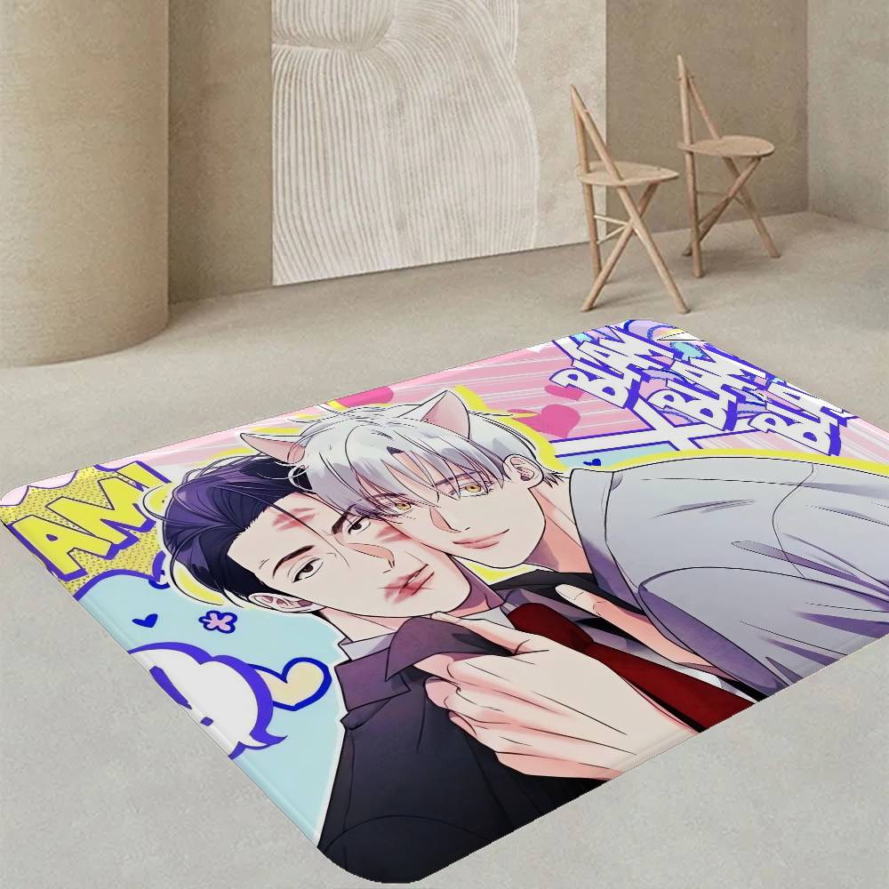 So Lovely You Manga Door Mat Anti-slip Absorb Water Long Strip Cushion Bedroon Mat Bedside Mats