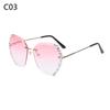 Retro Eyewear Shades UV400 Rimless Sunglasses Diamond Square Sunglasses Sun Glasses Oversized
