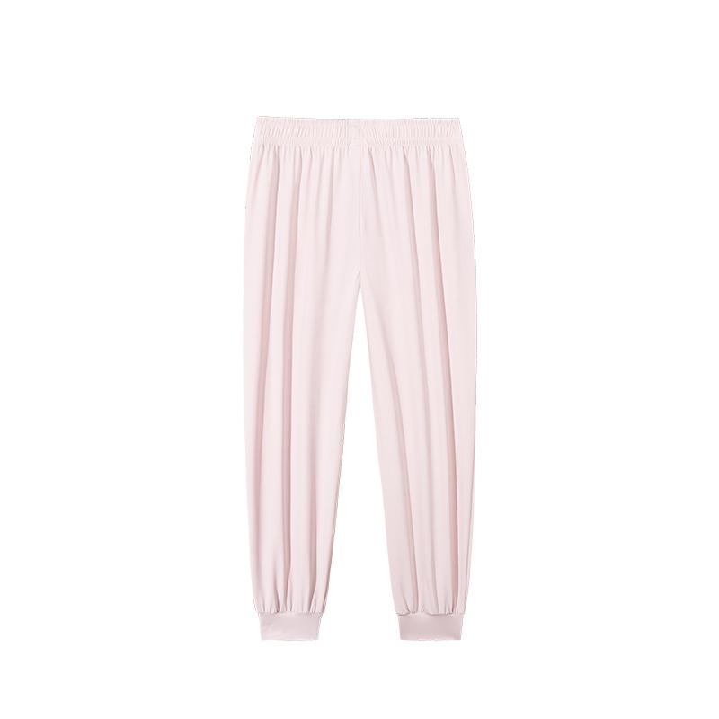 Anta Casual Simple Solid Color Tapered Knit Sports Pants Women Bottoms Soft-Pink 962527301-4