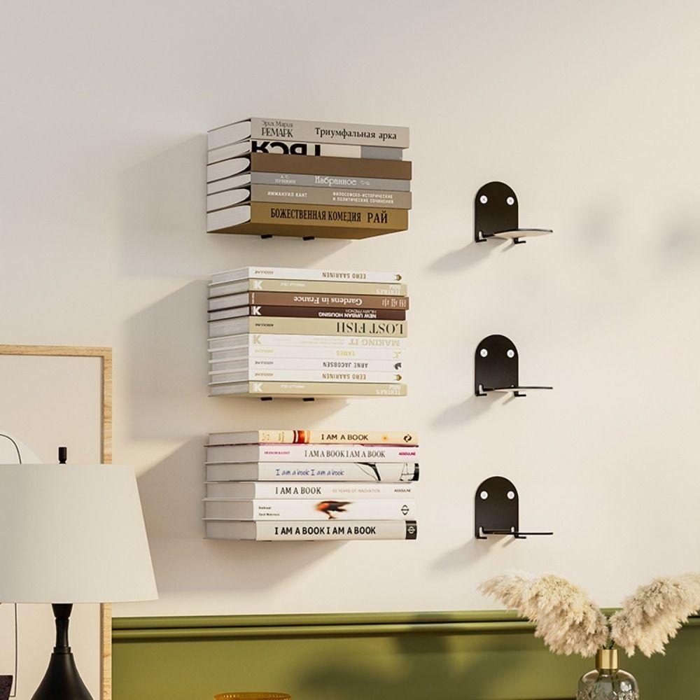 2 PCS Invisible Book Organizer Bookshelf Home Decoration Practical Display Shelf  Storage