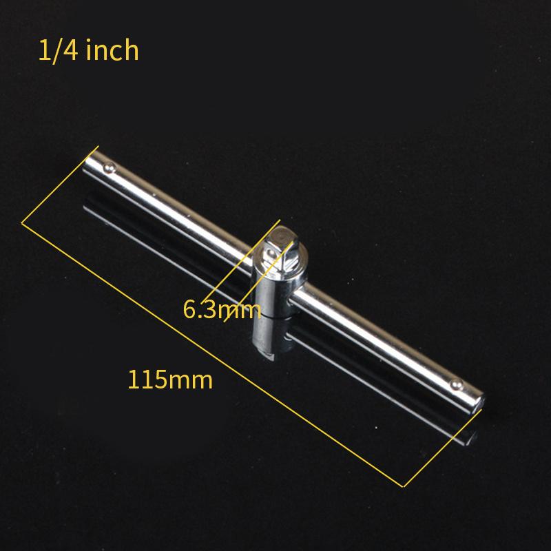 1/4" 3/8" 1/2" Drive Impact Socket Sliding Extension Bar 115-250mm T-handle Socket Breaker Bar For Ratchet Driver & Car Repair