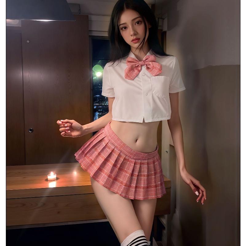 Female Sexy Campus JK Uniform College Seduction Pure Lust Pleated Skirt Sexy Lingerie