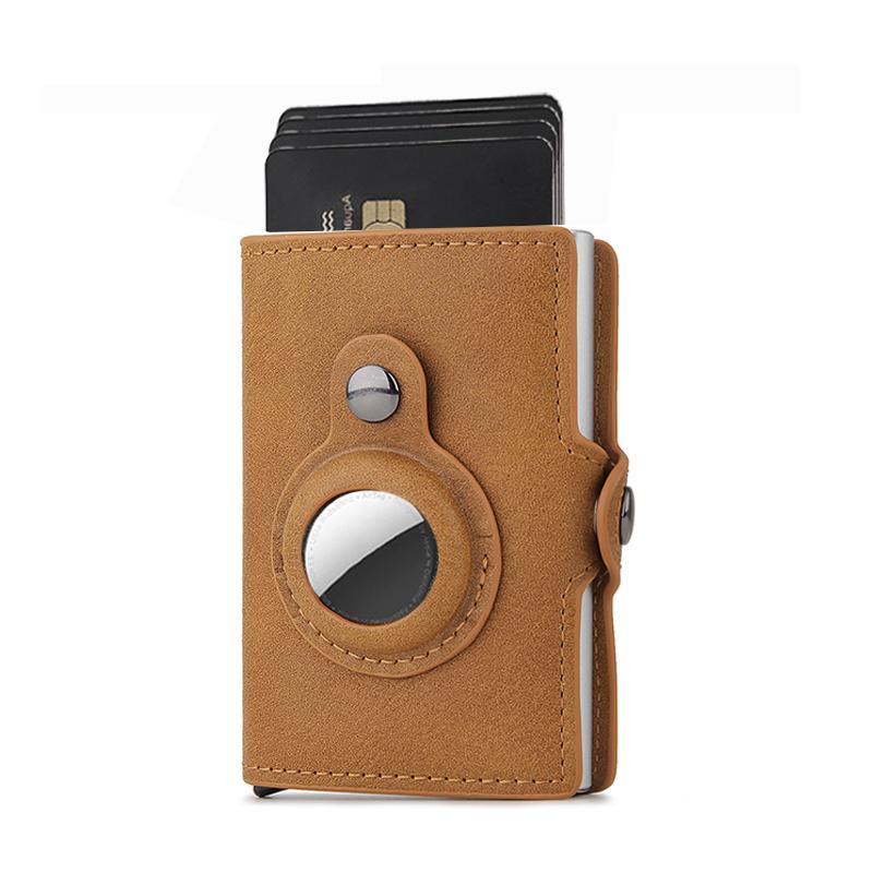 Carbon Rfid Card Holder Men Women Airtag Wallet Money Bag Leather Purse Slim Thin Wallets For Apple AirTags Tracker Air Tag