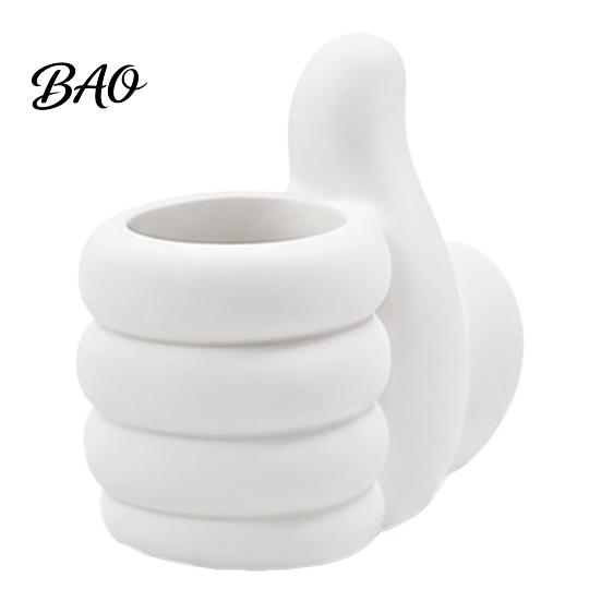 Thumb-Up Pencil Holder 3D Printed Thumbs?Up Pen Holder, Funny Gesture Shaped Desk Organizer, Creative Cute Makeup Brush Organizer Cup, Desktop