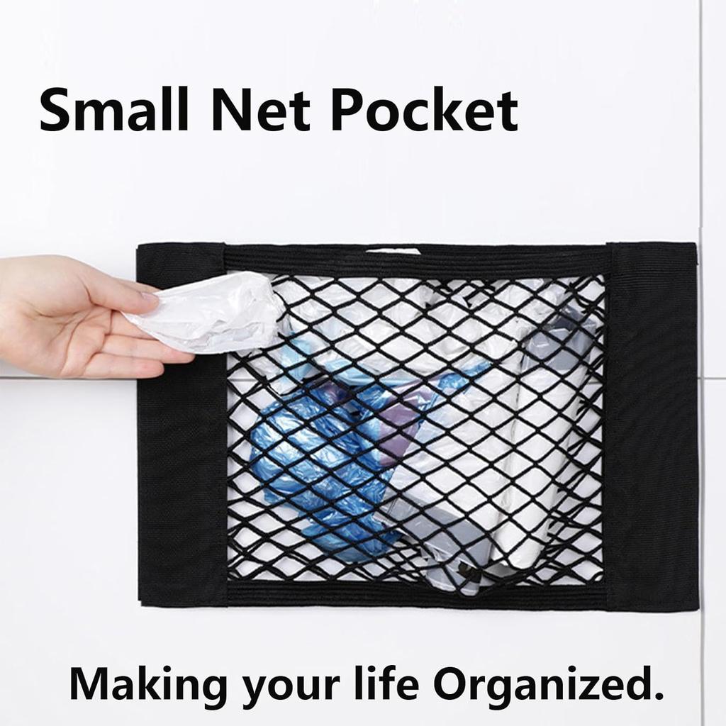 Universal Mesh Cargo Net With Tape Stickers Car Stretchable Storage Net Wall Sticker Organizer Pouch Bag Storage Mesh Net For SUV Car Trunk