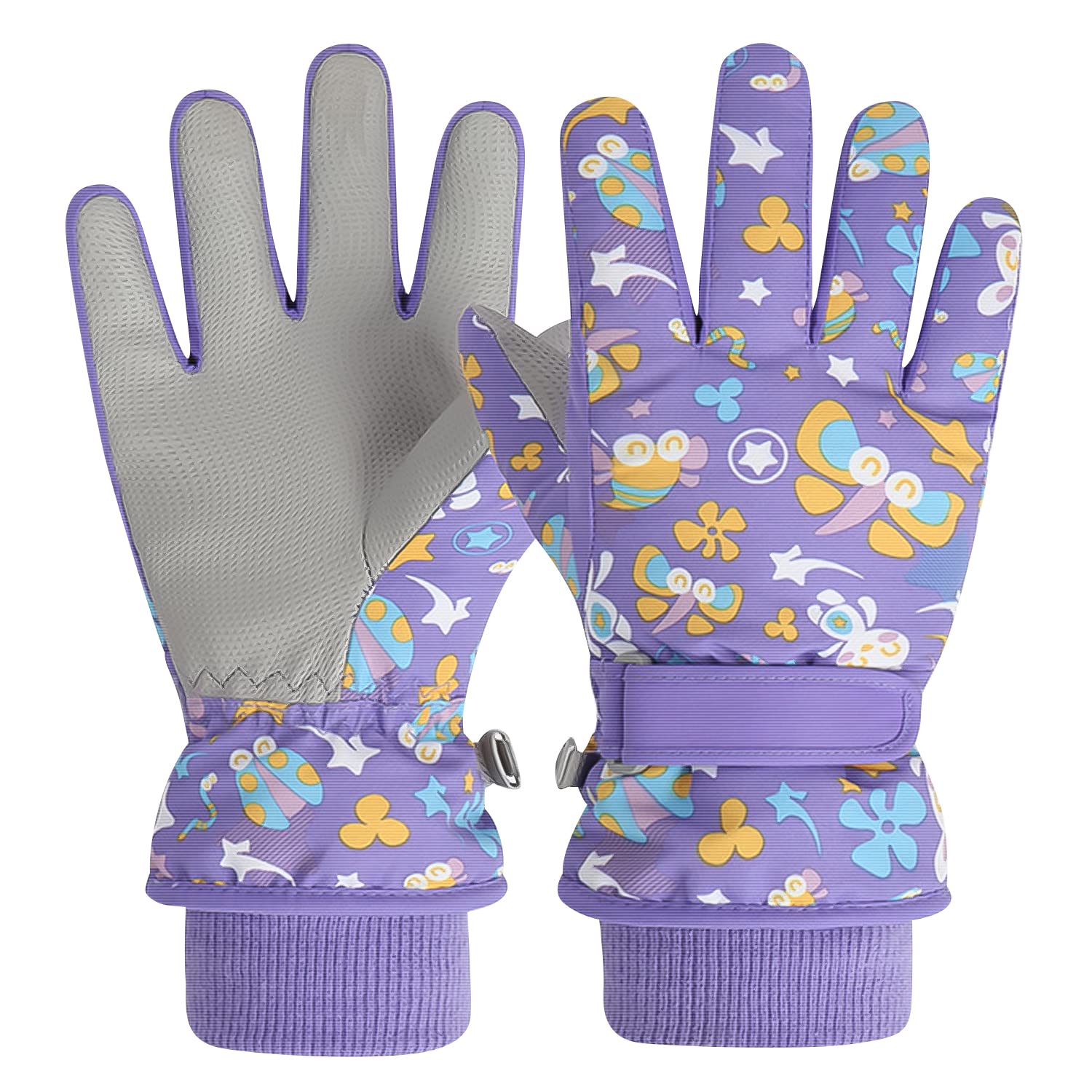 

Winter Ski Waterproof and with and Windproof and Fleece and Loss Perfect for Snowball and Winter Outdoor M Kids Mittens, Warm, 5-Layer Insulation,