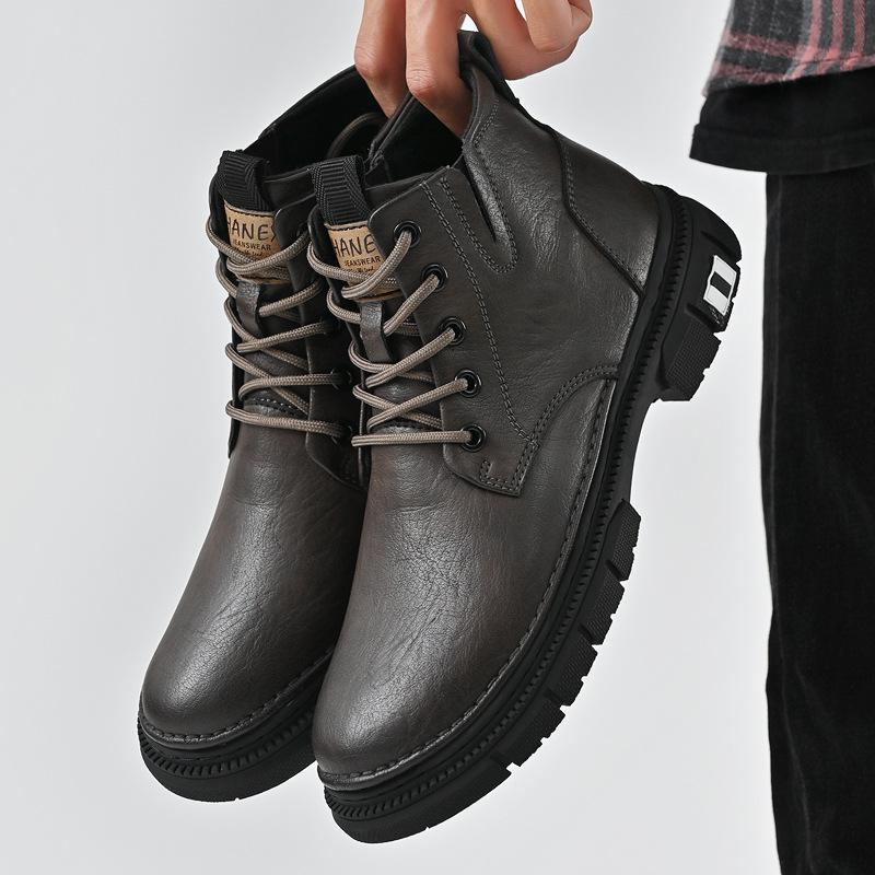 

Новые спортивные и повседневные ботинки Мартин из натуральной кожи для мужчин на платформе, осень-зима 44 хаки