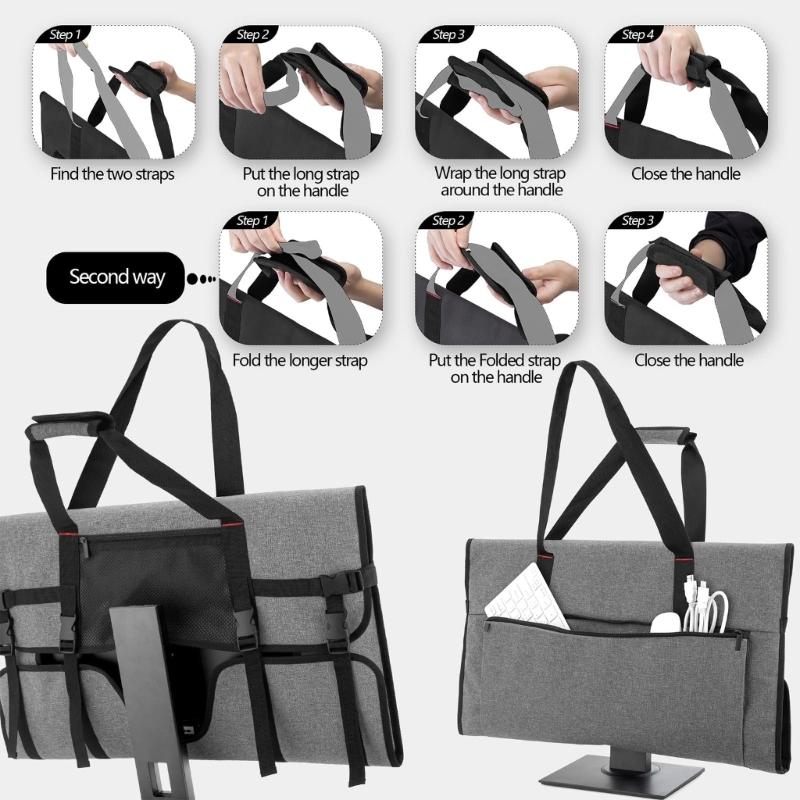 Wasserdichte Desktop-Monitor-Aufbewahrungstasche Für 27-Zoll-Bildschirm mit Weicher Innenpolsterung Organizer-Tasche Reisefreundlich