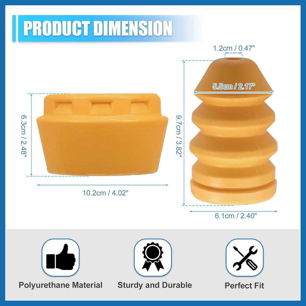Front Upper Jounce Bumper Kit,Front Bump Stop,Jounce Shock Bumper Stop Replacement for Jeep Liberty KJ 2002-2007 52088705AB 52088684AB Pack of 4 Item