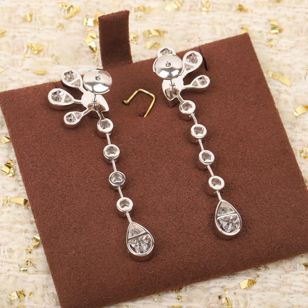 Hot Brand Vintage Earrings for Women Luxury Jewelry Fashion Pure 925 Silver Designer Eardrop Diamond  Lady Stud Earrings