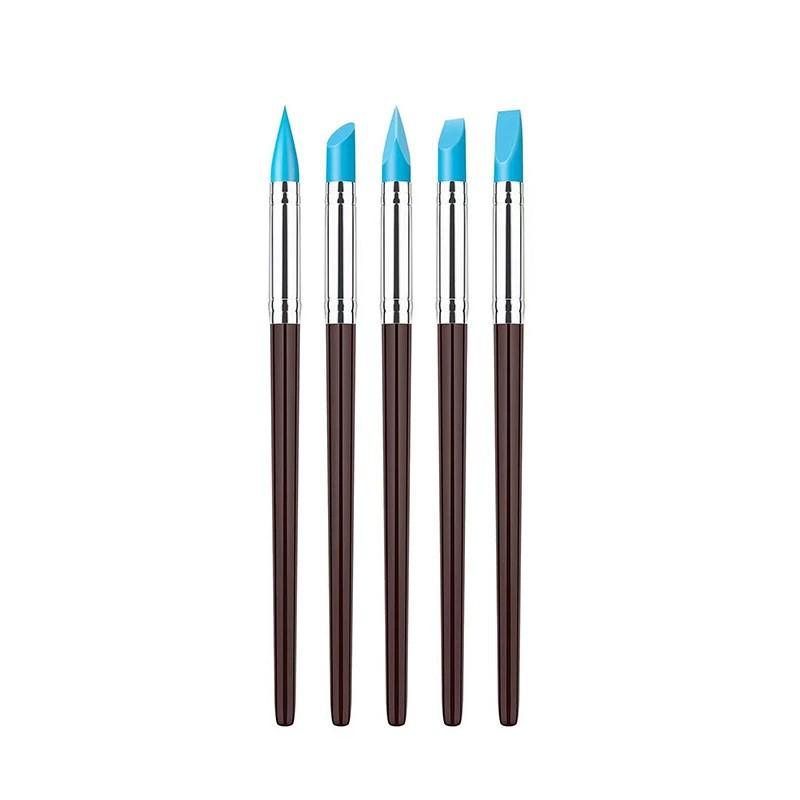 5-Piece Double-Headed Nail Art Dotting Pen Set with Wooden Handle