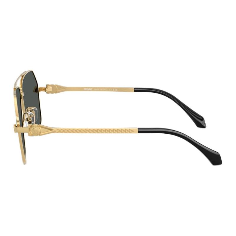 Versace Full Frame Design Metal Aviator Sunglasses Men's Gold 21350030 VE2284-golden 63