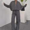 2024 Women's Casual Loose Sportswear Set: Long-Sleeve Round Neck Top & Trousers for Spring & Autumn