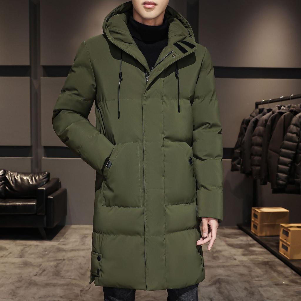 Medium To Long Length, Cotton Jacket, Men's Winter Coat, Loose Hooded Cotton Jacket, Warm and Thick, Down Cotton Jacket