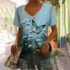 Tshirt Womens Butterfly Fashion 3d Print Tee Shirt For Women Short Sleeve Beauty Vneck Tops Ladies Summer Oversized Clothing