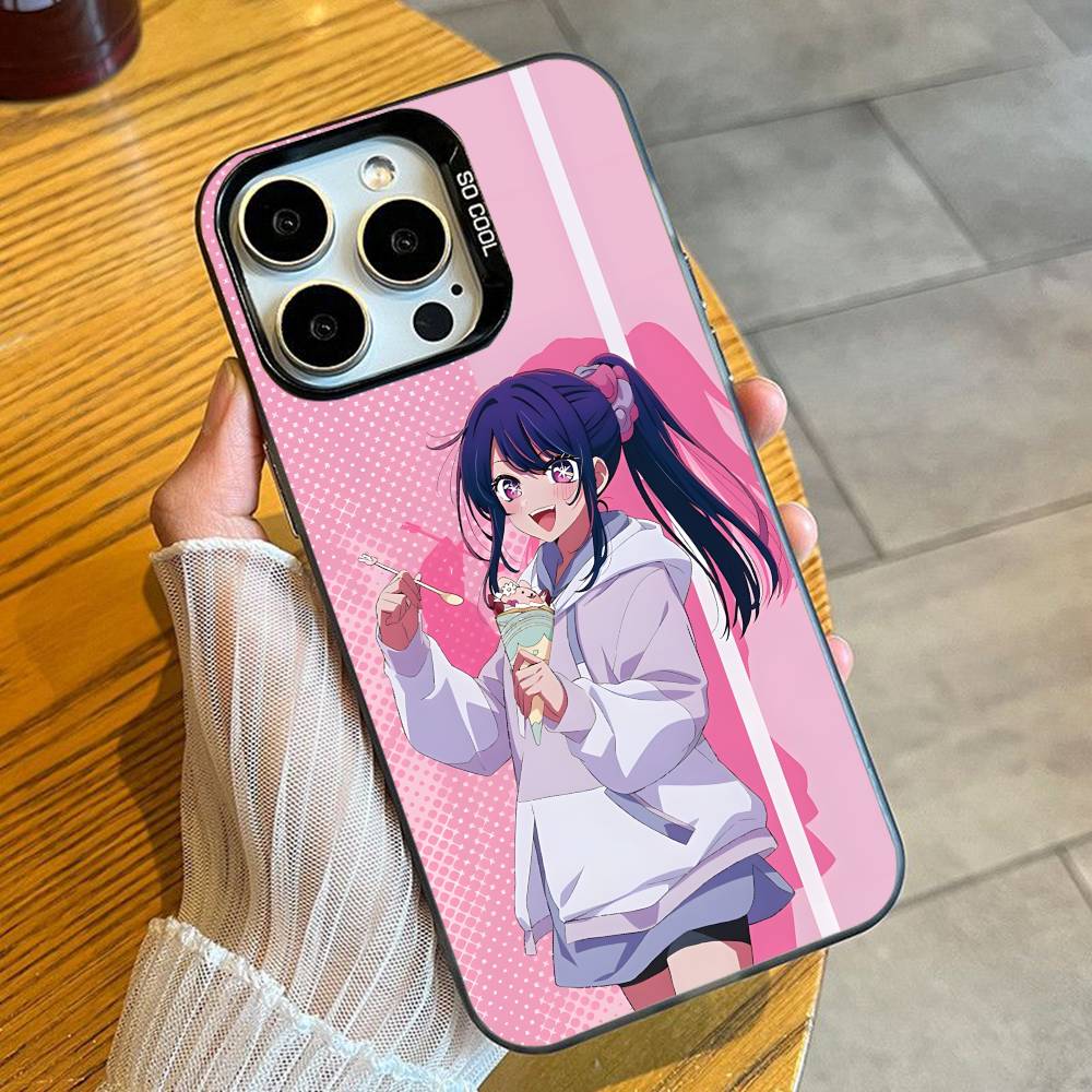 

O-No-K Character A-Ai Hoshino Phone Case For iPhone 16 17 15 14 12 13 Pro Max Black Candy Matte Shockproof Cover iPhone14ProMax