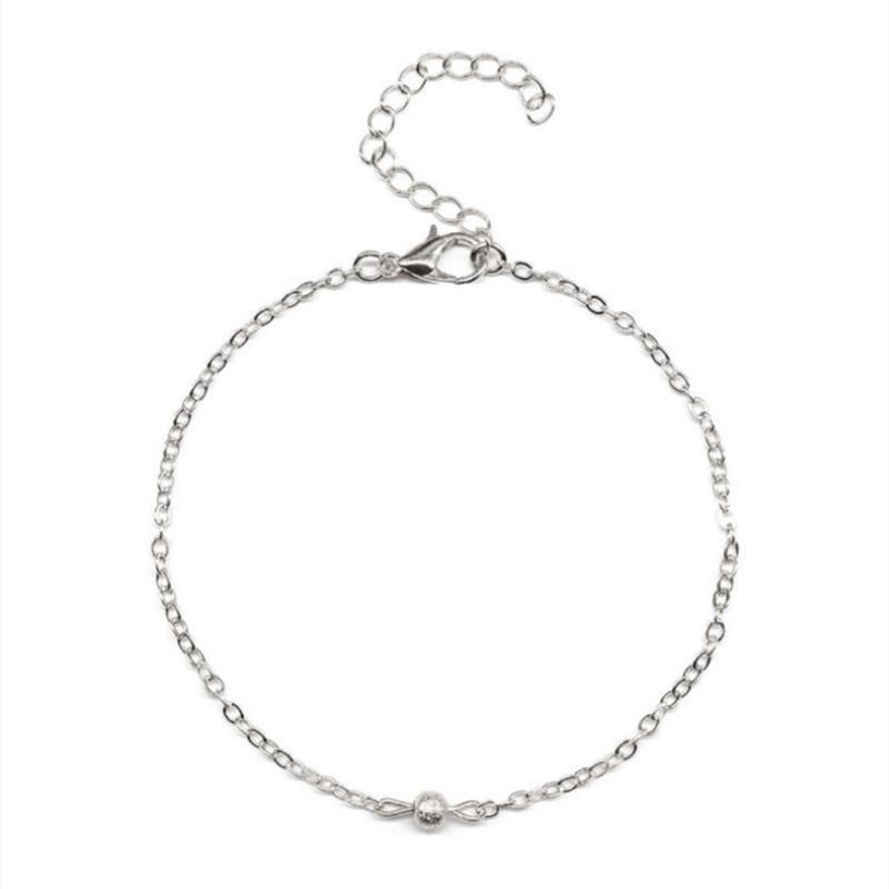 Japan and South Korea new niche design light luxury women versatile direct supply, simple copper chain matte bead anklet