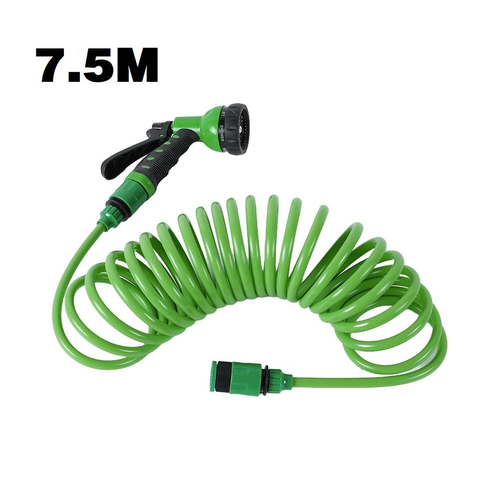 

EVA Coil Garden Hose Spring Recoil Garden Water Hose with 3/4 Connector with 7 Function Sprayer for Pet Bathing Car Washing