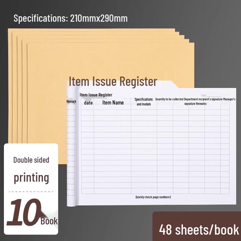 Haiboxin Item Requisition Register Notebook (10-Pack)