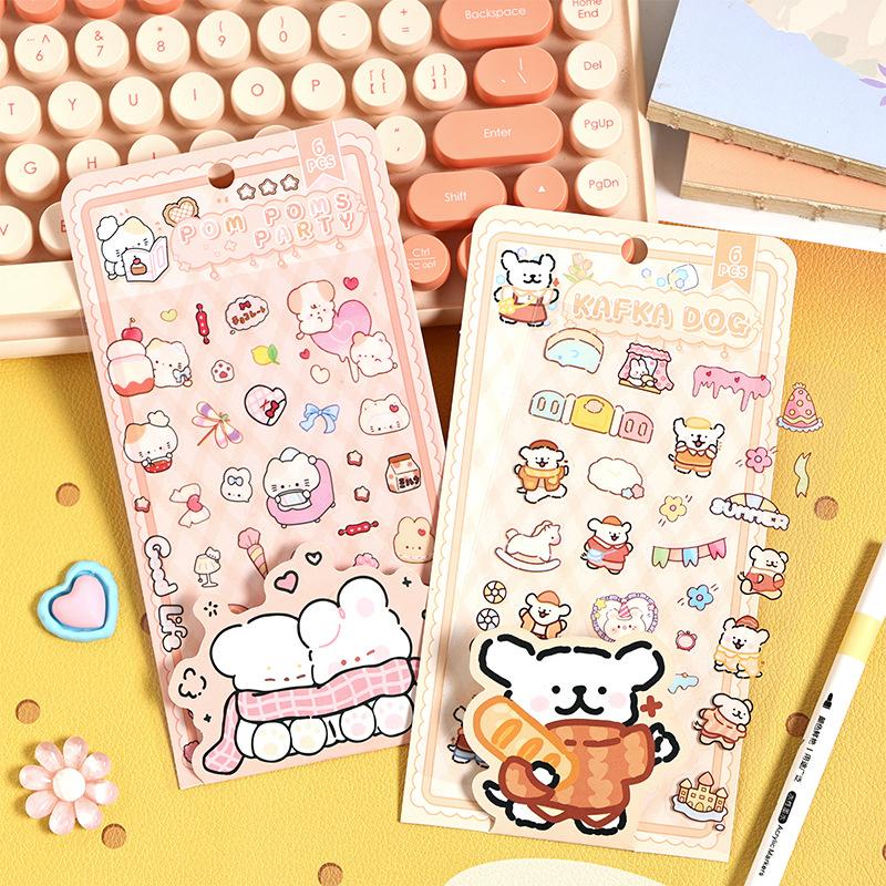 1 Set Cute Korean Cartoon Cute Hand Account Graffiti Stickers for Bicycle Hand Account Pencil Case Decals