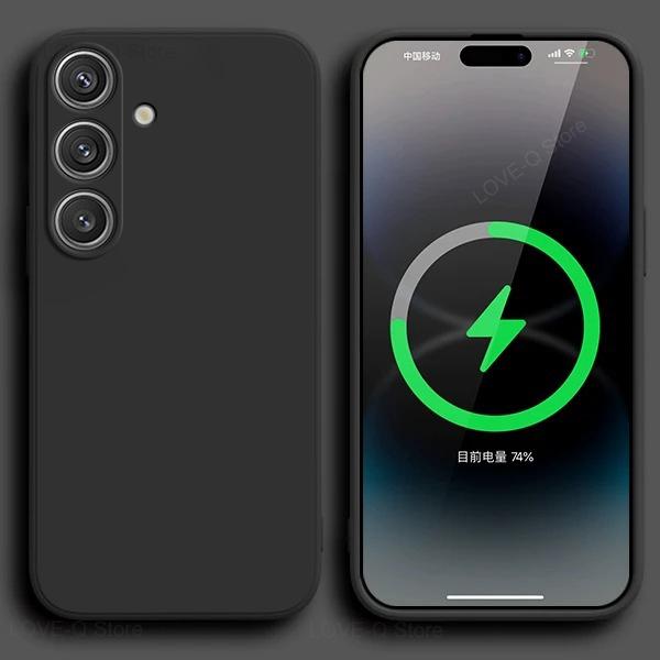 

Для S24 S23 S22 Ultra Чохли Рідкий силіконовий чохол для Samsung Galaxy S24 S23 S22 Ultra Plus S24Ultra Чохли Обкладинка Аксесуари For Samsung Galaxy S24 чорний