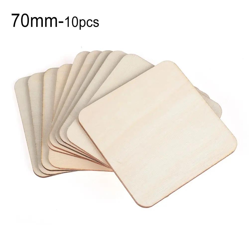 10-50pcs/set Unfinished Blank Rectangle Wooden Hanging Tags with Rope for Scrapbooing Party Favor Wedding Gift Tags