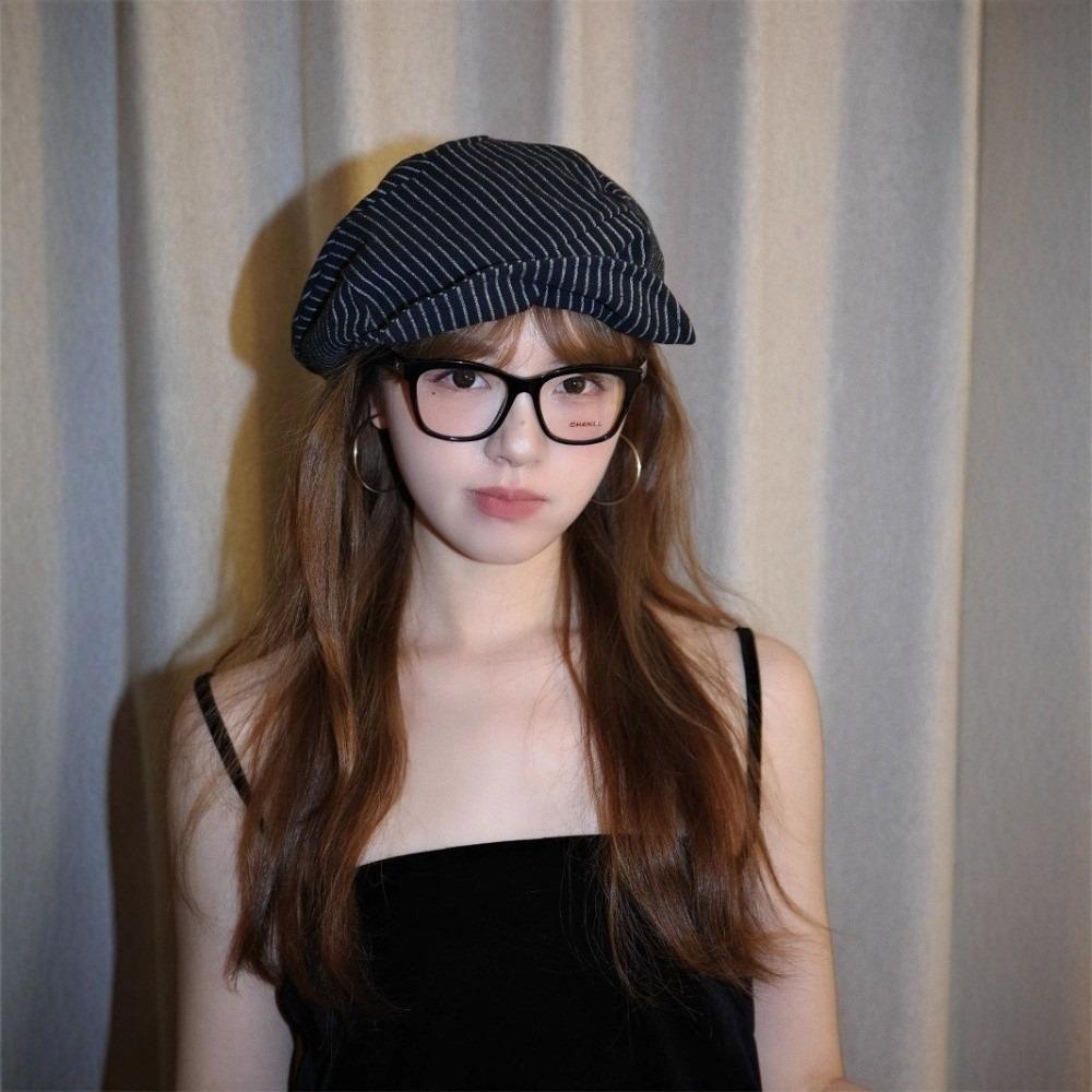 Adjustable Striped Berets Breathable Newsboy Cap New British Cap for Women Girl
