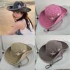 Chic Vintage Western Cowboy Hat For Women Summer Sun Protection Outdoor Camping