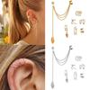 Metal Leaf Tassel Earrings Ear Clips Pierced Ear Set Personalized Earrings Ear Clips