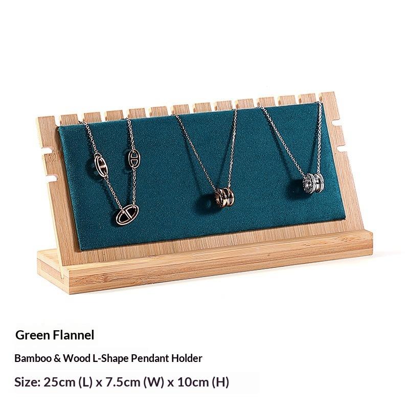 Bamboo and Wood Necklace Display Stand, Pendant Stand, L-shaped Vertical Jewelry Stand, Removable Jewelry Display Board, Jewelry Display Props