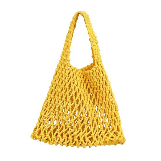 Hand Braided Tote Bag Large Capacity Boho Handbag Women Summer Beach Tote Rope Braided