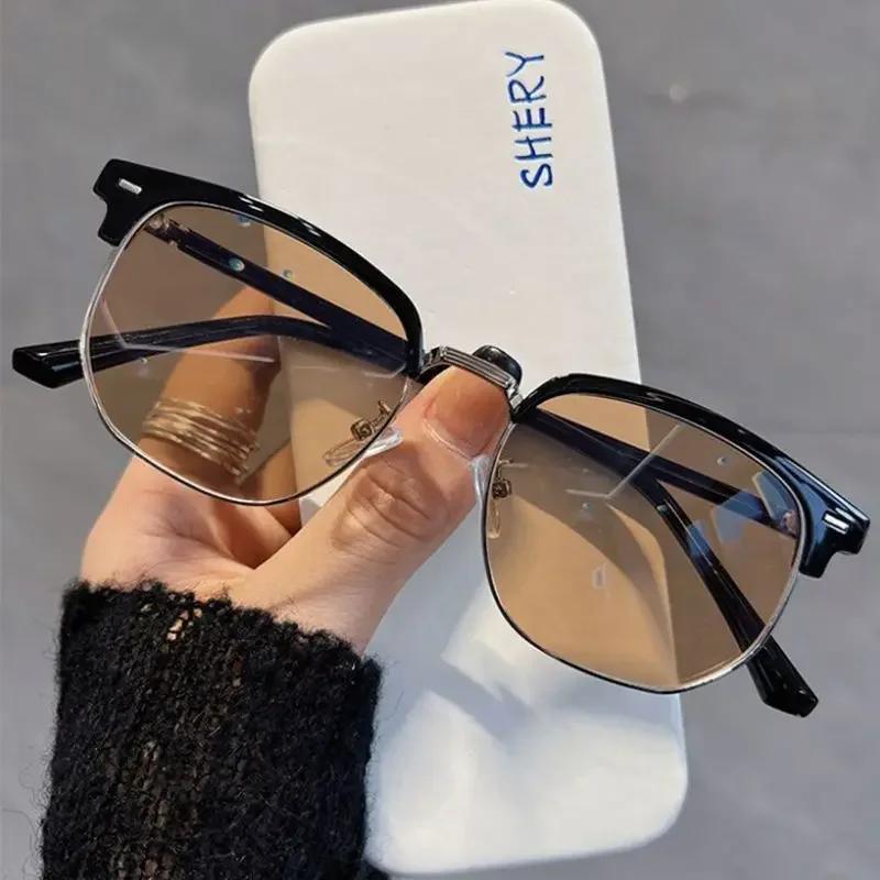 Herren Fotochrome Myopiebrille Anti Blaulicht Farbwechselnd Groß Transparente Brille 0 bis -6 0