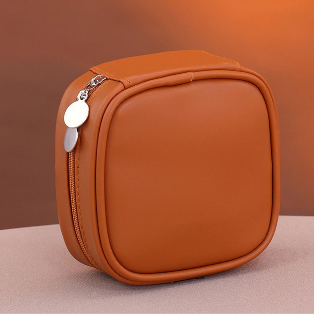 Soft Leather Jewelry Travel Pouch Pull Cord Closure System For Organizing Necklaces Earrings Bracelets Storage Box