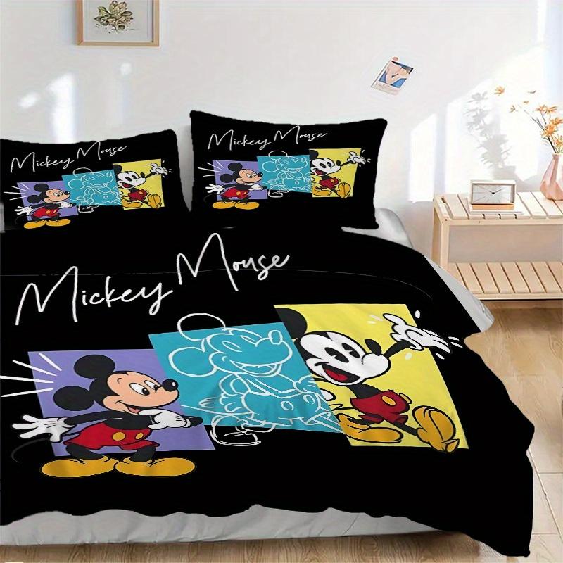 3pcs Mickey Mouse 1 Cover+2 Pillowcases, Pillow Inserts Not Included, Machine Washable, All-Season Use, Teen and Adult Rooms116