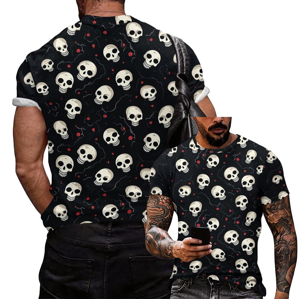 Men's Halloween Party Graphic T Shirt Casual Loose Fit Short Sleeve Top Comfortable Lightweight Fabric Seasonal Design