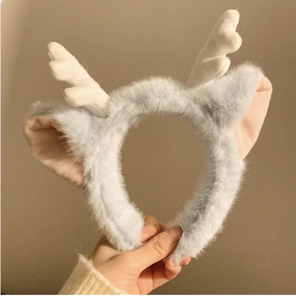 Maroon Dragon Horn Plush Headband - Cartoon Antlers for Face Wash & Fun Performances