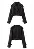 2024 Women's European & American Style Belted Windbreaker Jacket - Spring/Autumn, Long Sleeve, Short Casual Design