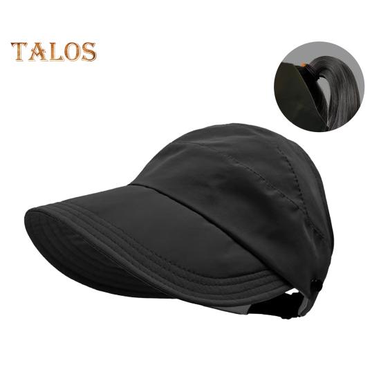 

Солнцезащитные шляпы для женщин с широкими полями, защитой от ультрафиолета, козырек, летняя пляжная регулируемая кепка с конским хвостом, складная кепка для рыбалки, походов C