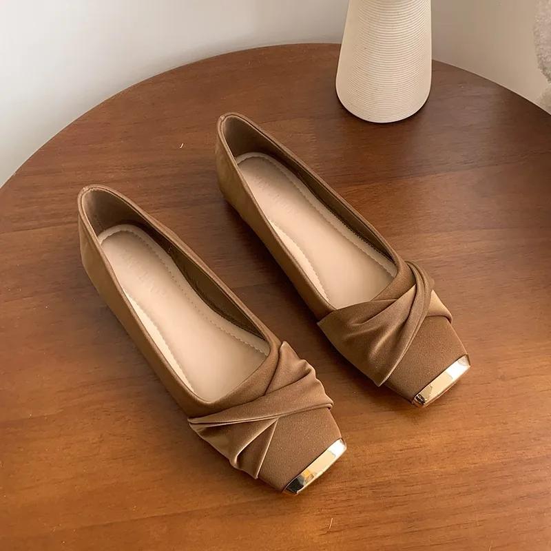 Fashion Women's Mary Jane Shoes Flat Sole Square Toe Shallow Mouth Shoes Women Dress Daily Commute Spring Autumn New Zapatillas De Mujer