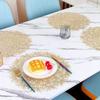 1Pc Plastic Placemat Solid Color Round Mat Lace Round Dandelion Pattern Hollow Anti-scalding Placemat WesternFood Decoration Pad