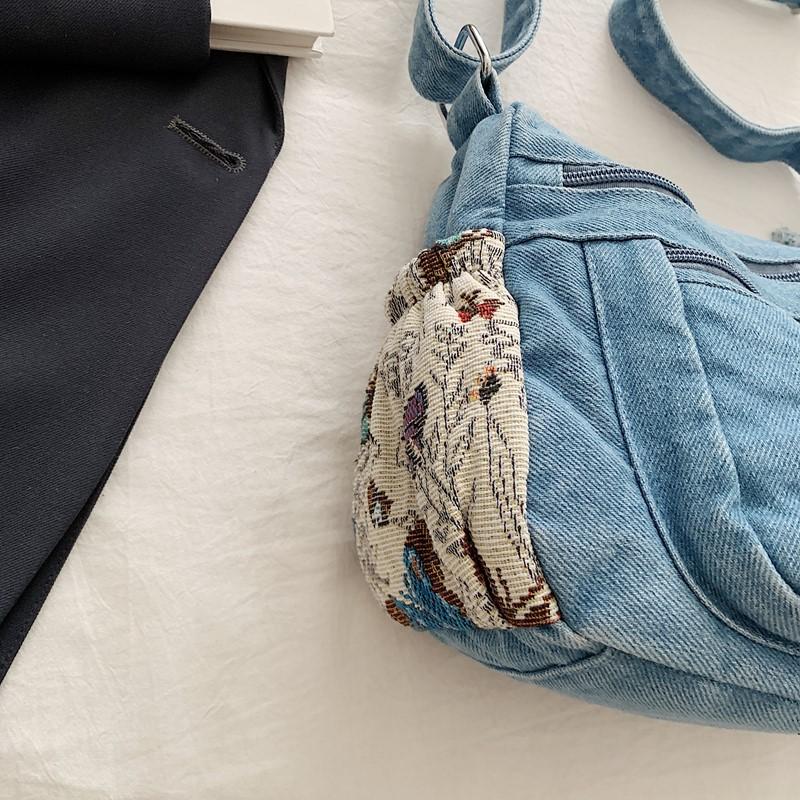 Τσάντα Τζιν Πολλαπλών Θηκών Τσάντα Χιαστί Γυναικεία Τσάντα Ώμου