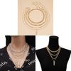 Geometric Alloy Necklace Set With Layered Chains For Unisex Fashion Accessory