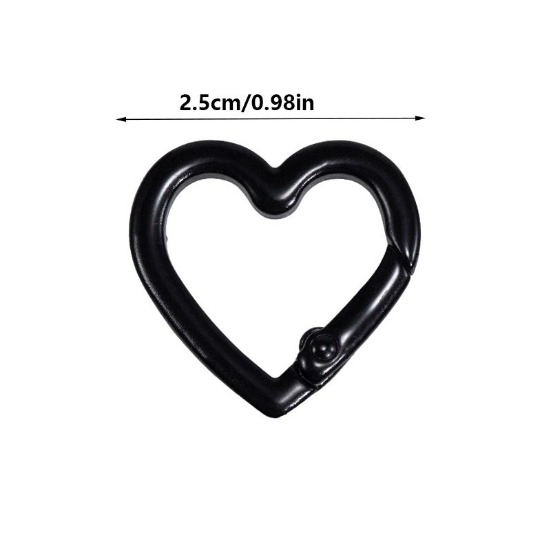 Yogodlns 10/20 Stück Metall Herz Federverschluss Öffnbarer Liebesförmiger Karabiner DIY Rucksack Taschen Zubehör