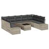 VidaXL Canapé de jardin 10 pièces avec coussins gris poly rattan 3347232