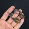 Citrine Earrings, 999 Copper Wire Wrapped Gemstone Jewelry, Handmade Earrings, For Thanksgiving