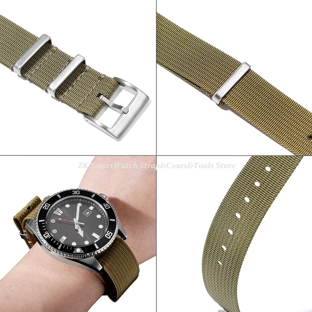 Ribbed Watch Strap 18mm 20mm 22mm for Omega Military Weave Sport Bracelet Belt with Clasp Fabric Replacement Wristband Men Women