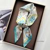 Women Fashion Scarf Silk Feeling Floral Print Square Neckerchief Spring Shawl Foulard Headbanda Stole Scarves Bufanda Ties