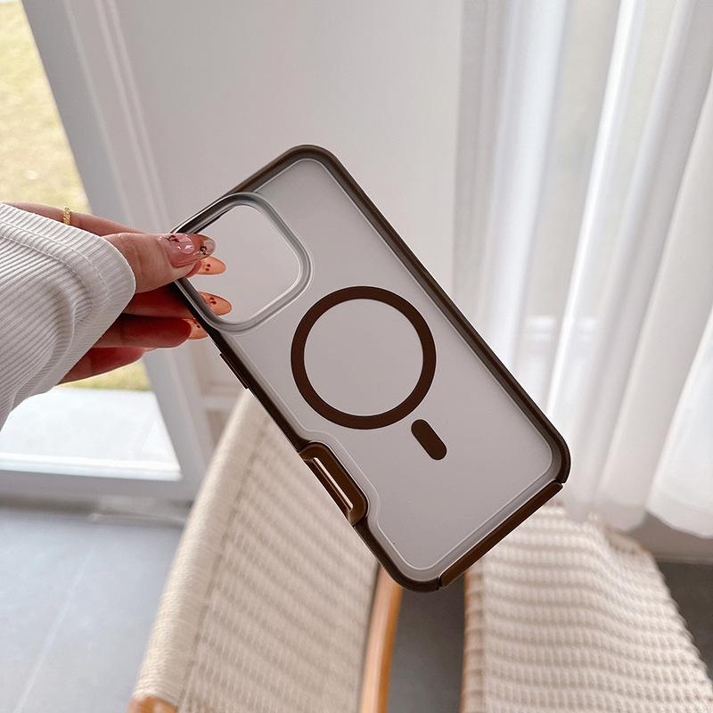 Magnetic Mobile Phone Case for IPhone16promax Skin Feel for Apple 16 All-inclusive Tpu Anti-fall N52 Strong Magnet
