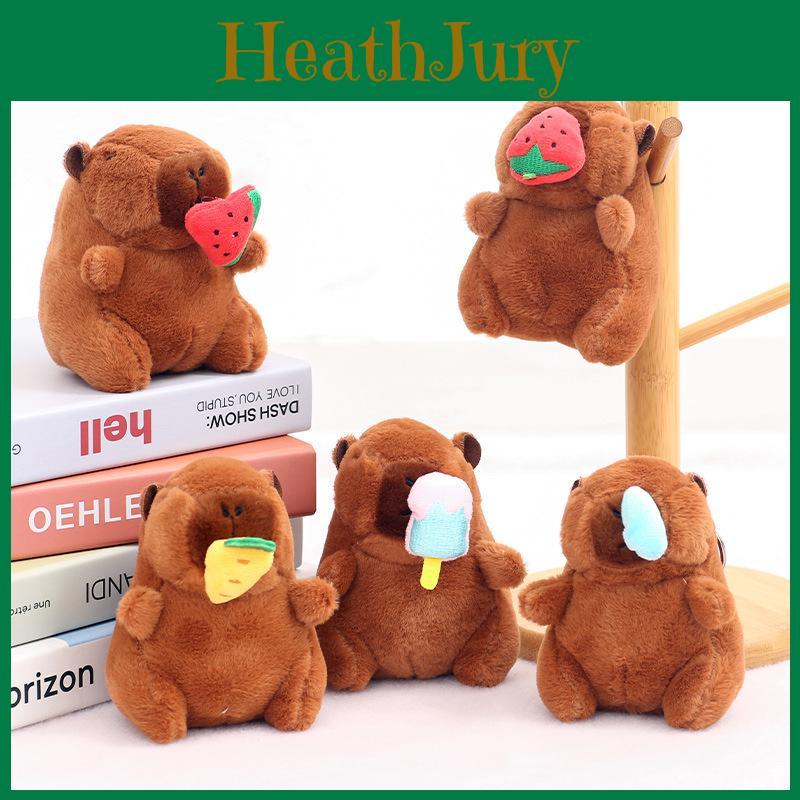 Creative Strawberry Watermelon Ice Cream Capybara Plush Toy Pendant Keychain For Kids Gift