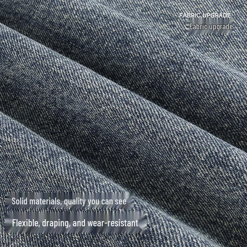 Fingercroxxit Men's Autumn Casual Ripped Wide-Leg Jeans